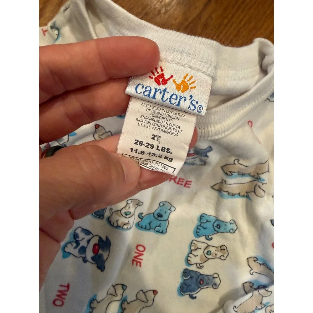 Carter's Circo Pajamas Bundle Kids 2T‎ White Blue Vintage Cars Dogs PJs Set